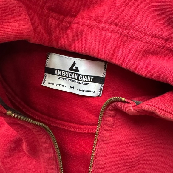 American Giant Full Zip Heavyweight Hoodie — Made in USA — Red — Men’s Medium - Picture 4 of 6